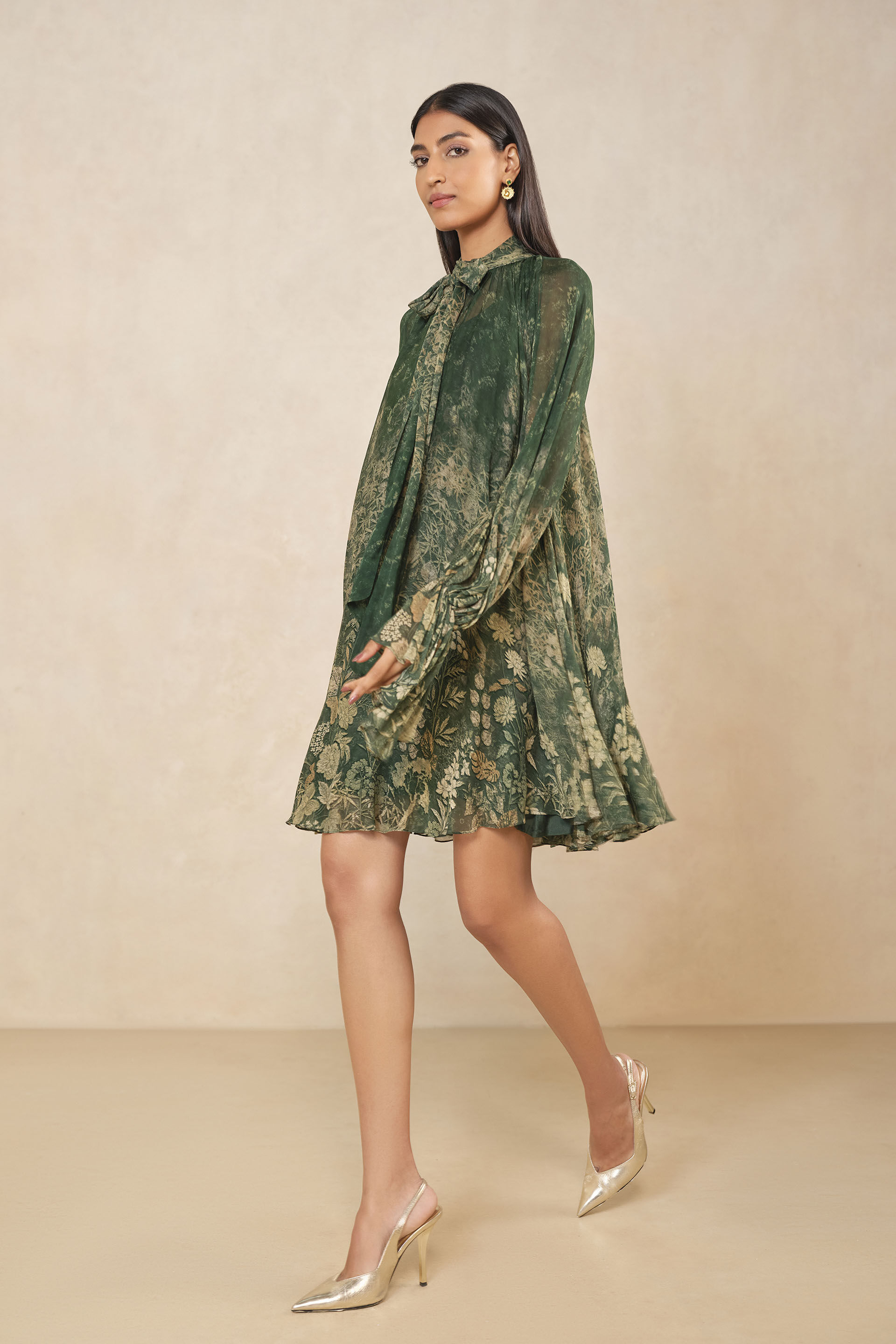 Riko Bemberg Dress - Green, Green, image 4